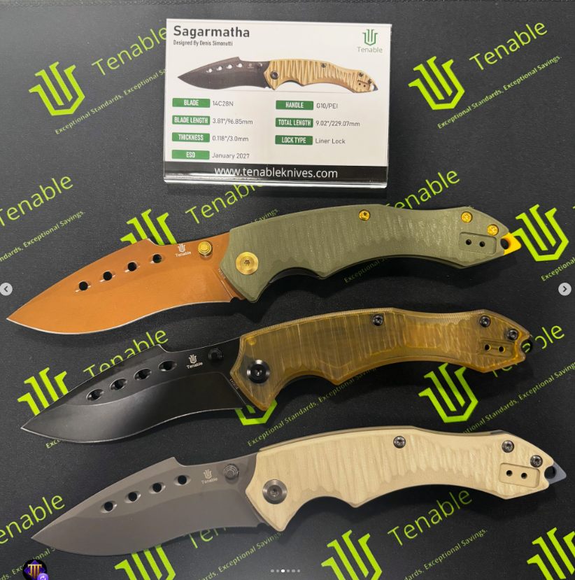 Tenable Sagarmatha Folding Knife |3.81" 14C28N | Ultem/G10| Denis Simonutti Design -B1162A