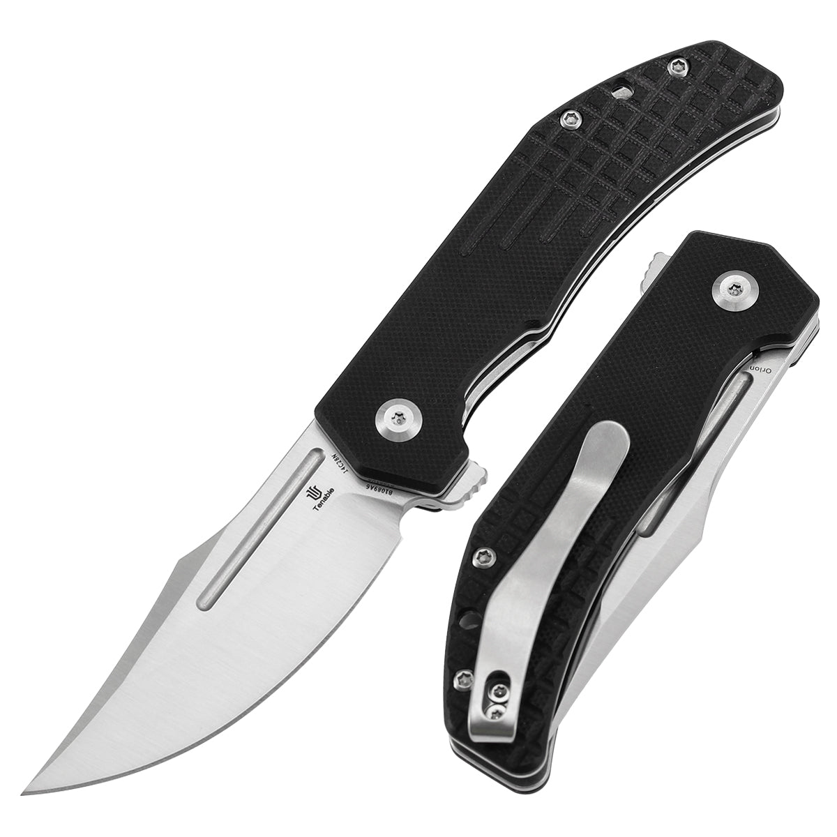 Tenable Orion Liner Lock | Black G10 with Frag Pattern | 3.07" Satin 14C28N | JB Stout Design | B1089A6