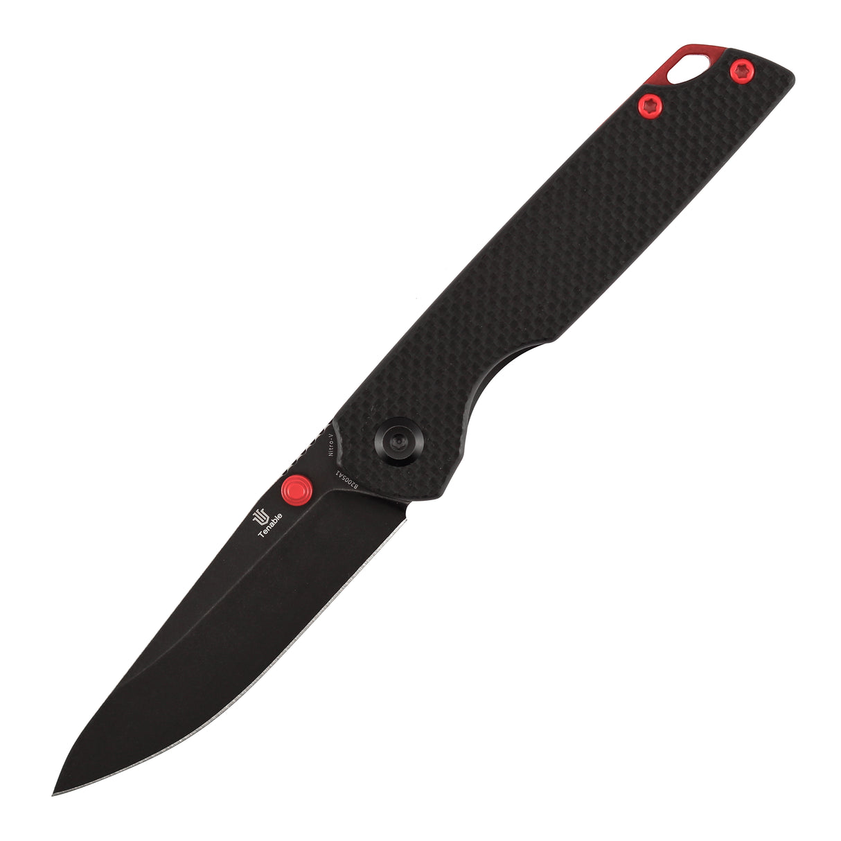 Tenable Mini Warrior Liner Lock Knife | 2.9" Blackwash Nitro-V Blade | Black G10 Handle | Kim Ning Design - B2005A1