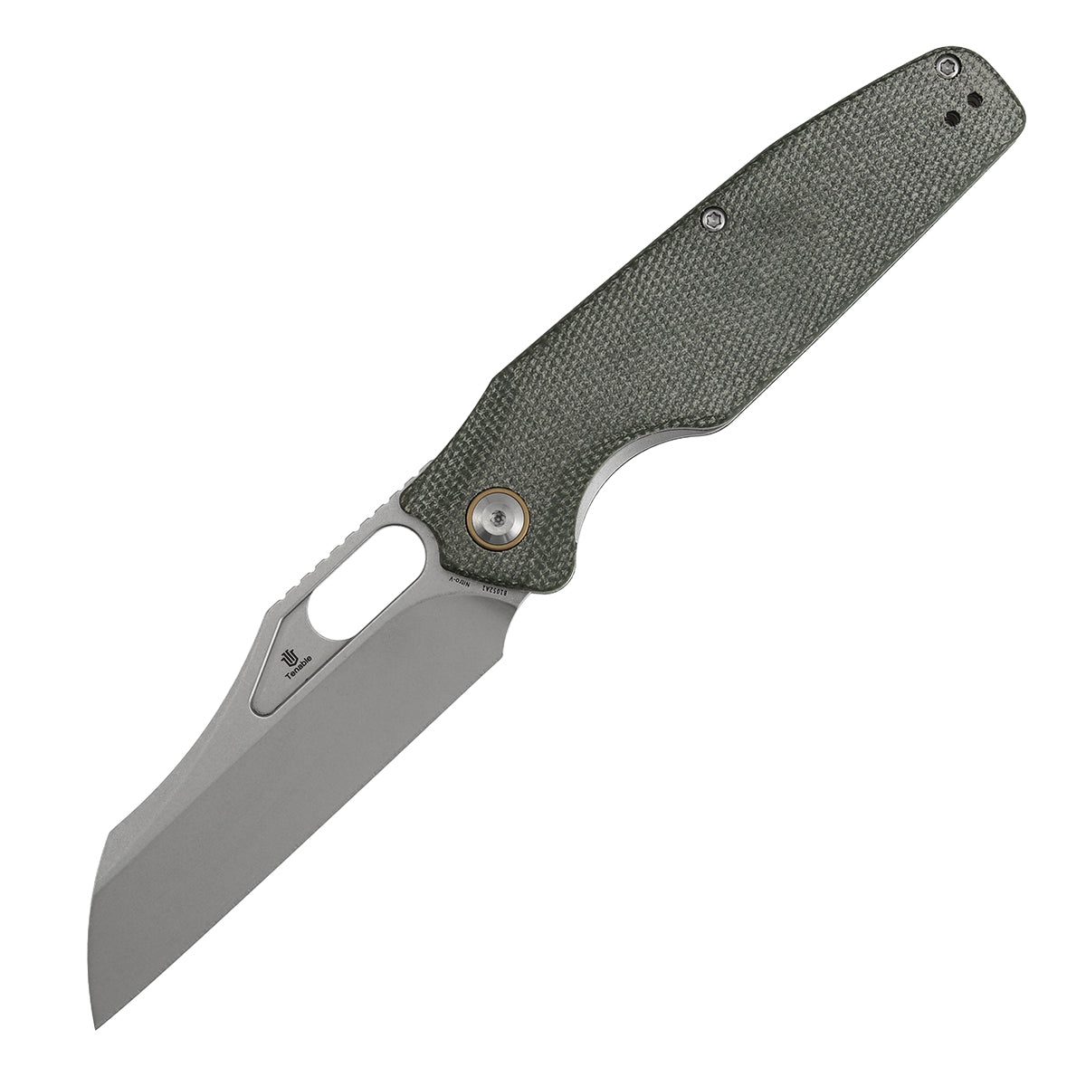Tenable Tuckamore Folding Knife | 3.54" Stonewashed Nitro V | Green Micarta | Jonathan Styles Design - B1052A1