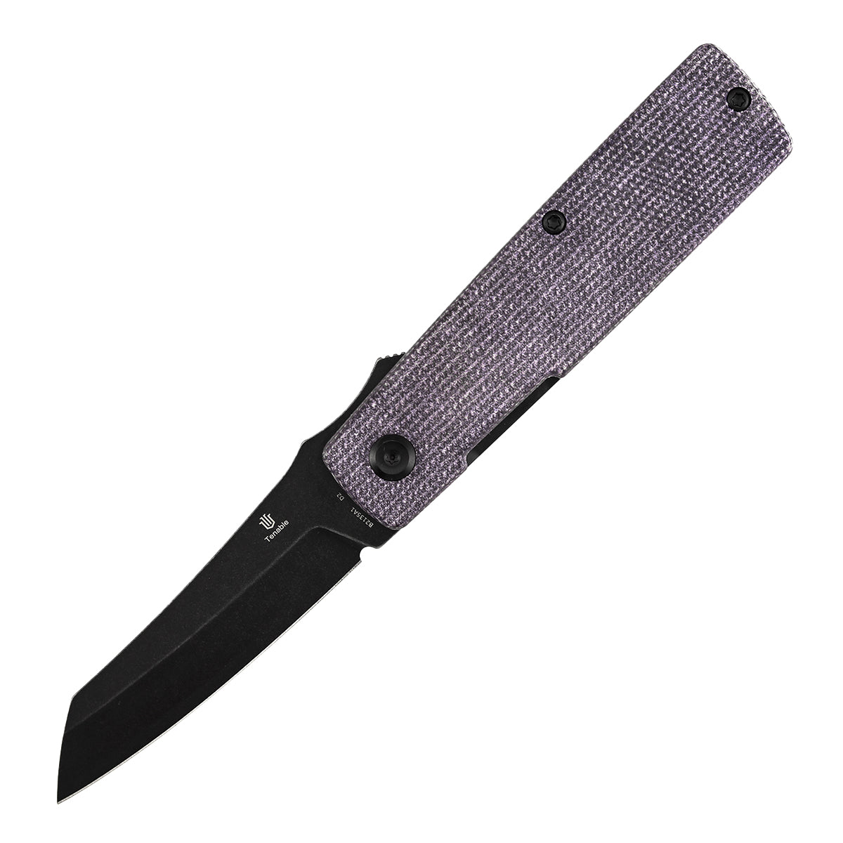 Tenable Higonokami Folding Knife | 3.02'' Black Stonewashed D2 Blade | Purple Micarta Handle | Goran mihajlovic Design | B2135A1
