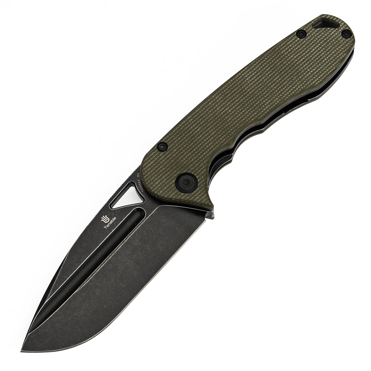Tenable Bömbur Folding Knife Green Micarta Handle (3.53'' Blackwash D2 Blade) Midgards Messer Design--T1054A4