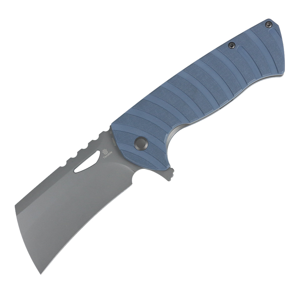 Tenable Leviathan Folding knife | 3.9" Gray TiCn Coated D2 Blade | Slate Blue G10 Handle | Warhawk Knives Design -B1083A1