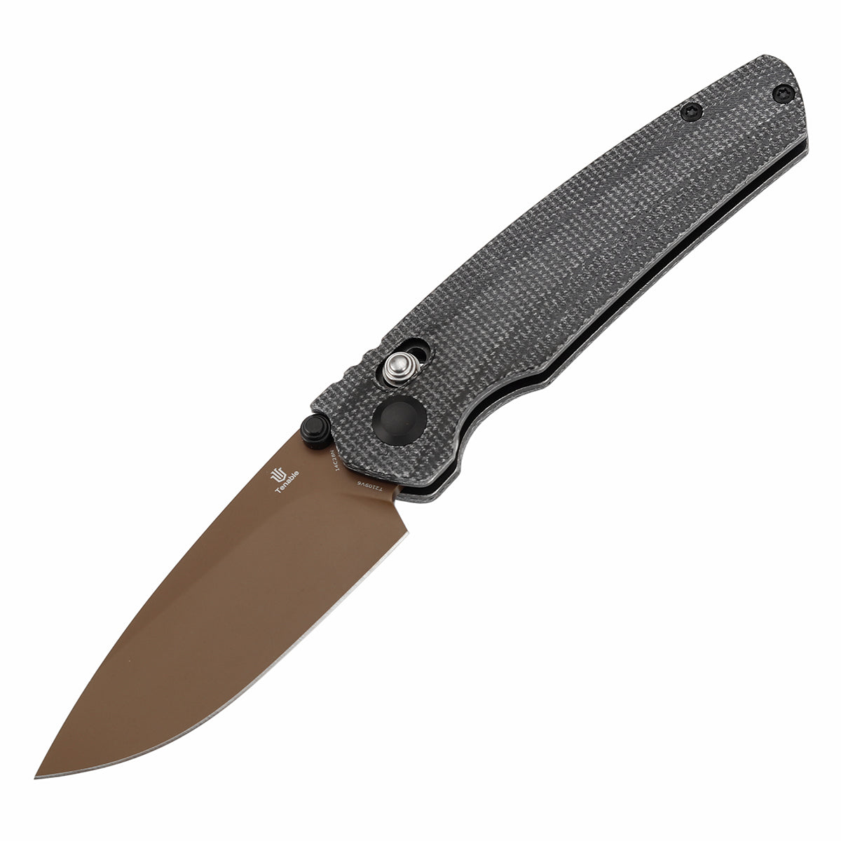 Tenable Raven Cross Bar Lock Folding Knife | 3.14" Rose Gold Coated 14C28N Blade| Black Micarta Handle | Black Bird Blades Design - T2109V6