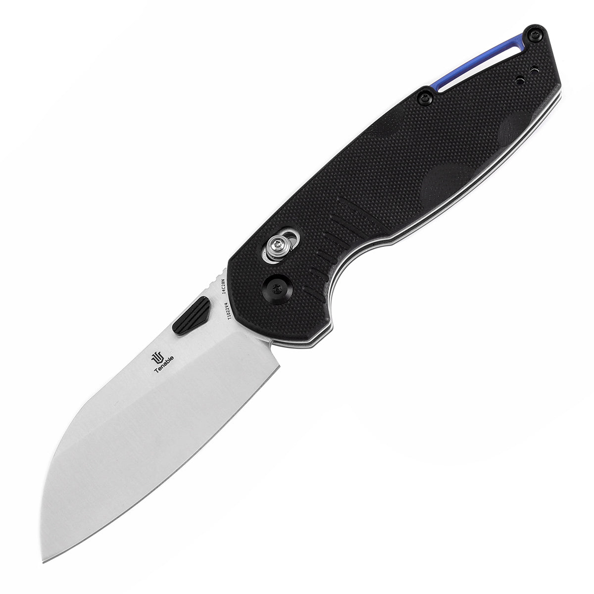 Tenable Model 6 Cross Bar Lock | Black G10 with Lines Handle | 3.1" Satin 14C28N Blade | Nick Swan Design--T1022V4