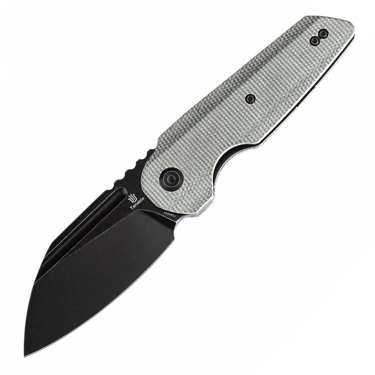 Tenable Rafe L Folding Knife Green Micarta Handle (3.19" Black Stonewashed 14C28N Blade) 4T5 Design--T1048A1