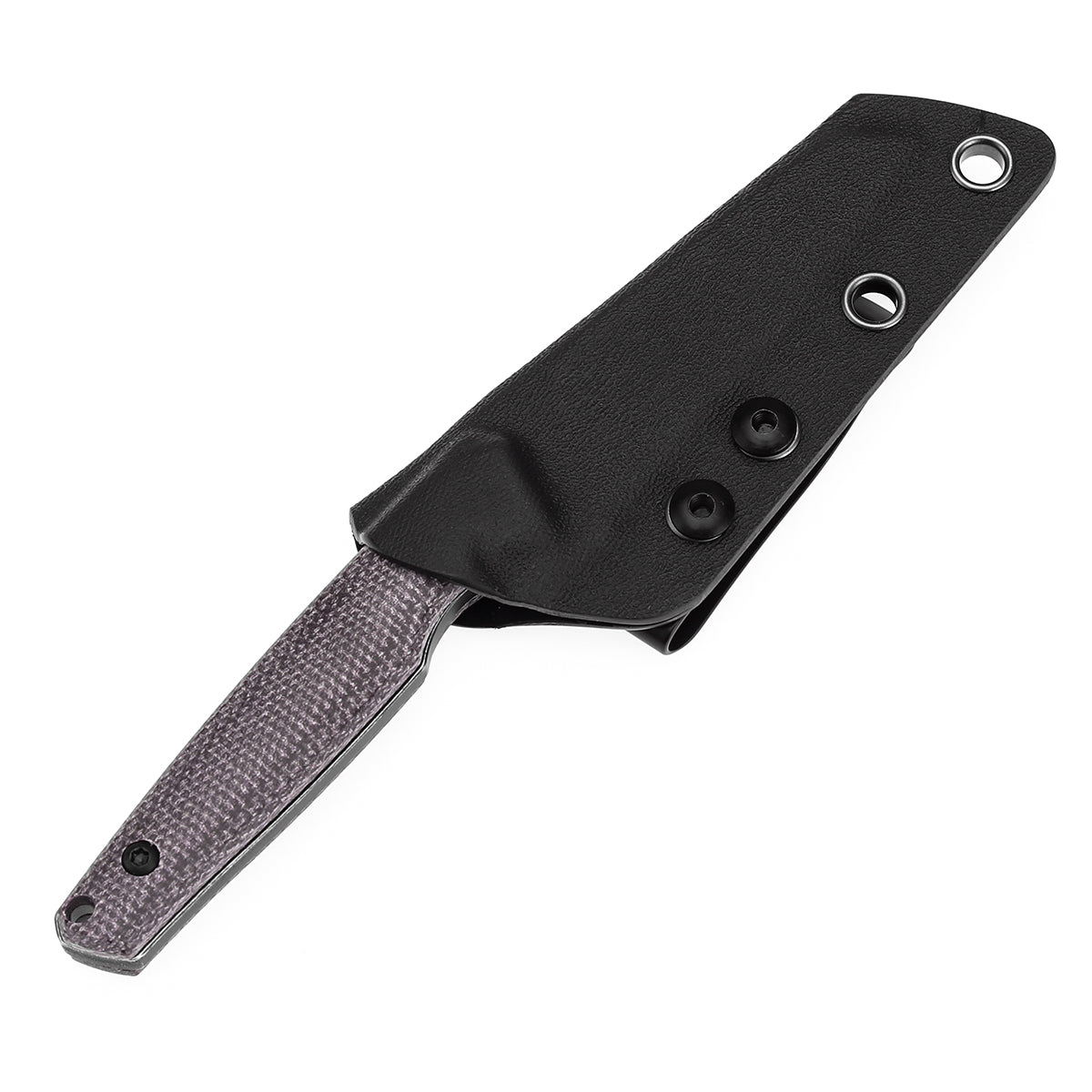 Tenable Parr Outdoor Fixed Blade Knife – Purple Micarta Handle – 3.12" Blackwashed 14C28N Blade – Jonathan Styles Design – G011B1