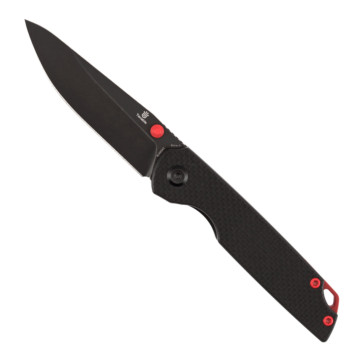Tenable Mini Warrior Liner Lock Knife | 2.9" Blackwash Nitro-V Blade | Black G10 Handle | Kim Ning Design - B2005A1