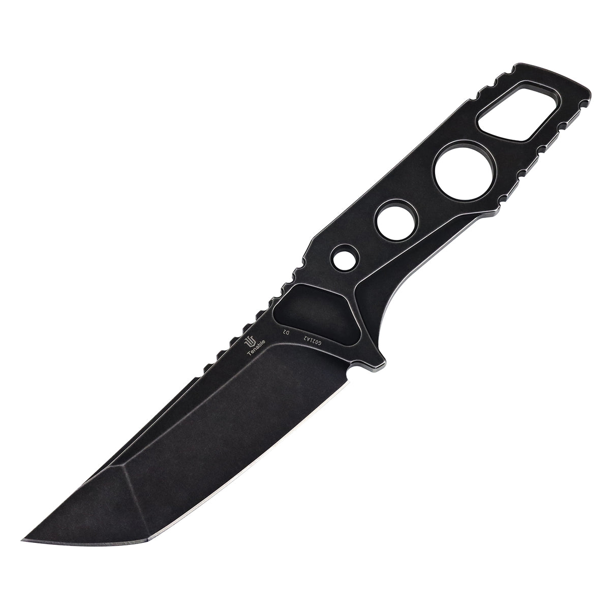 Tenable Zues Fixed Blade Knife | 3.95“ Blackwash D2 Steel Blade & Handle | Frank Grissom Design - G021A2