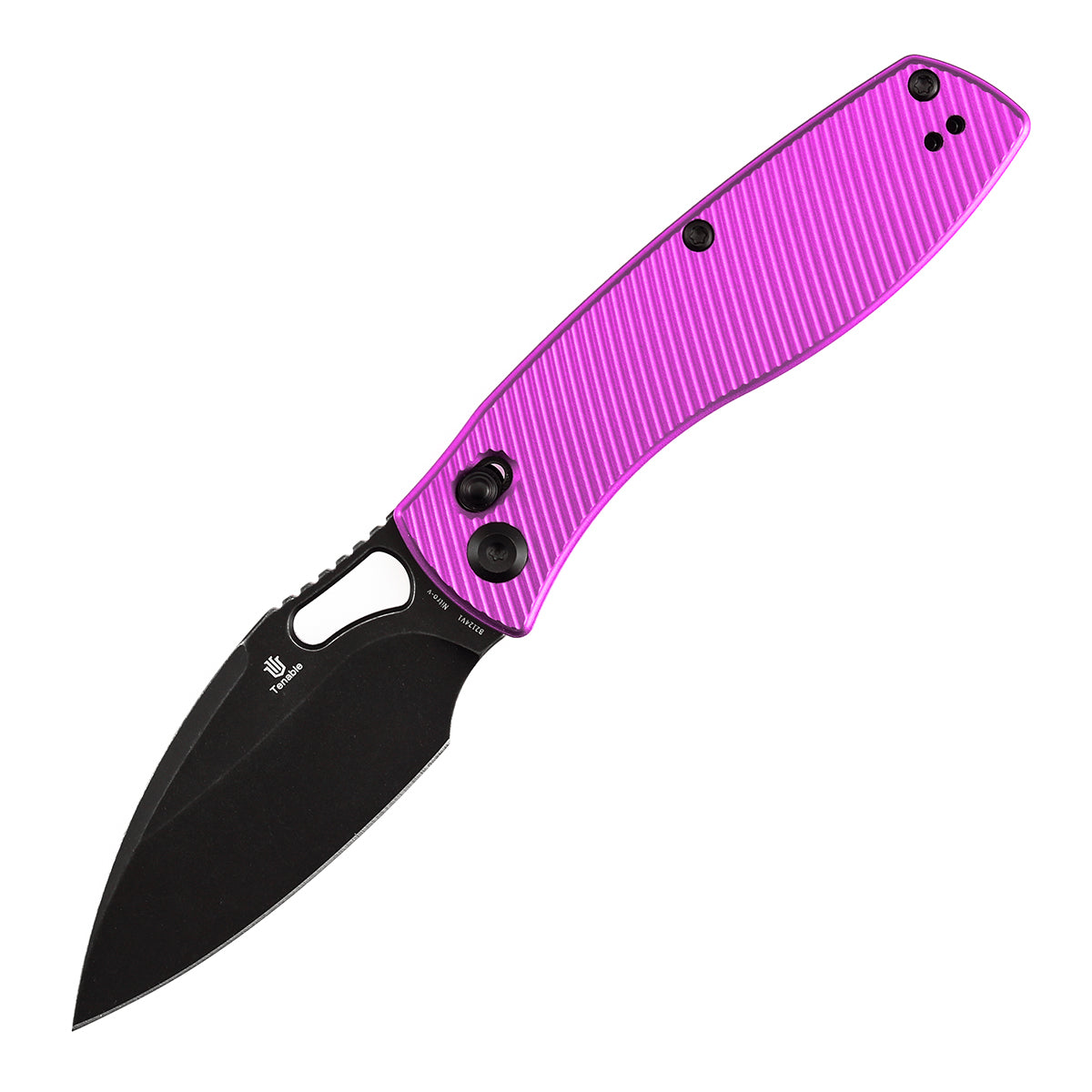 Pre Order | Heron Folding Knife - 3.13" Nitro-V Blade | Purple Aluminum Handle | Johan Jordaan- B2124V1