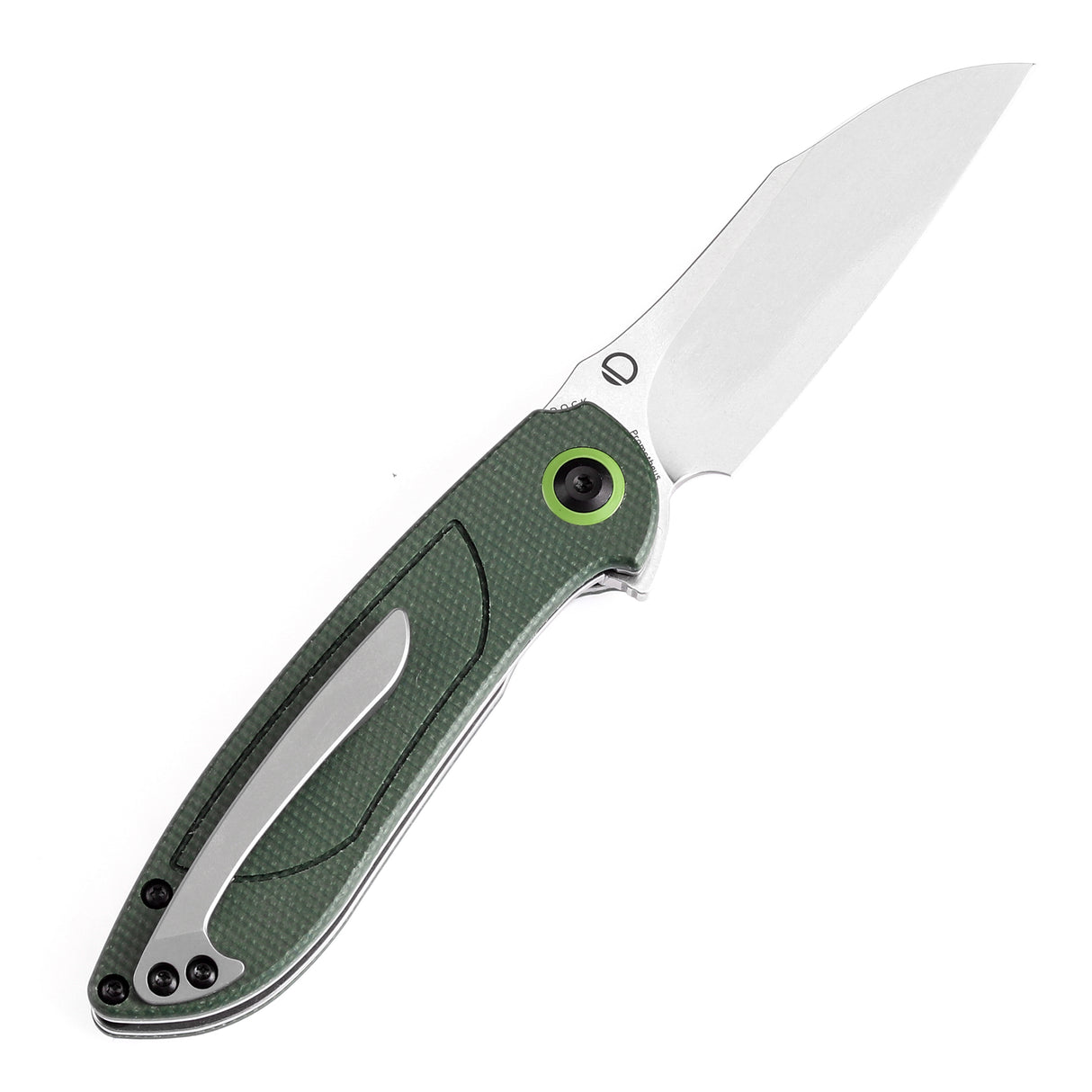 Tenable Prometheus Folding Knife Green Micarta Handle(3.29'' Stonewashed 14C28N Blade)D.O.C.K. Design-T1040A2