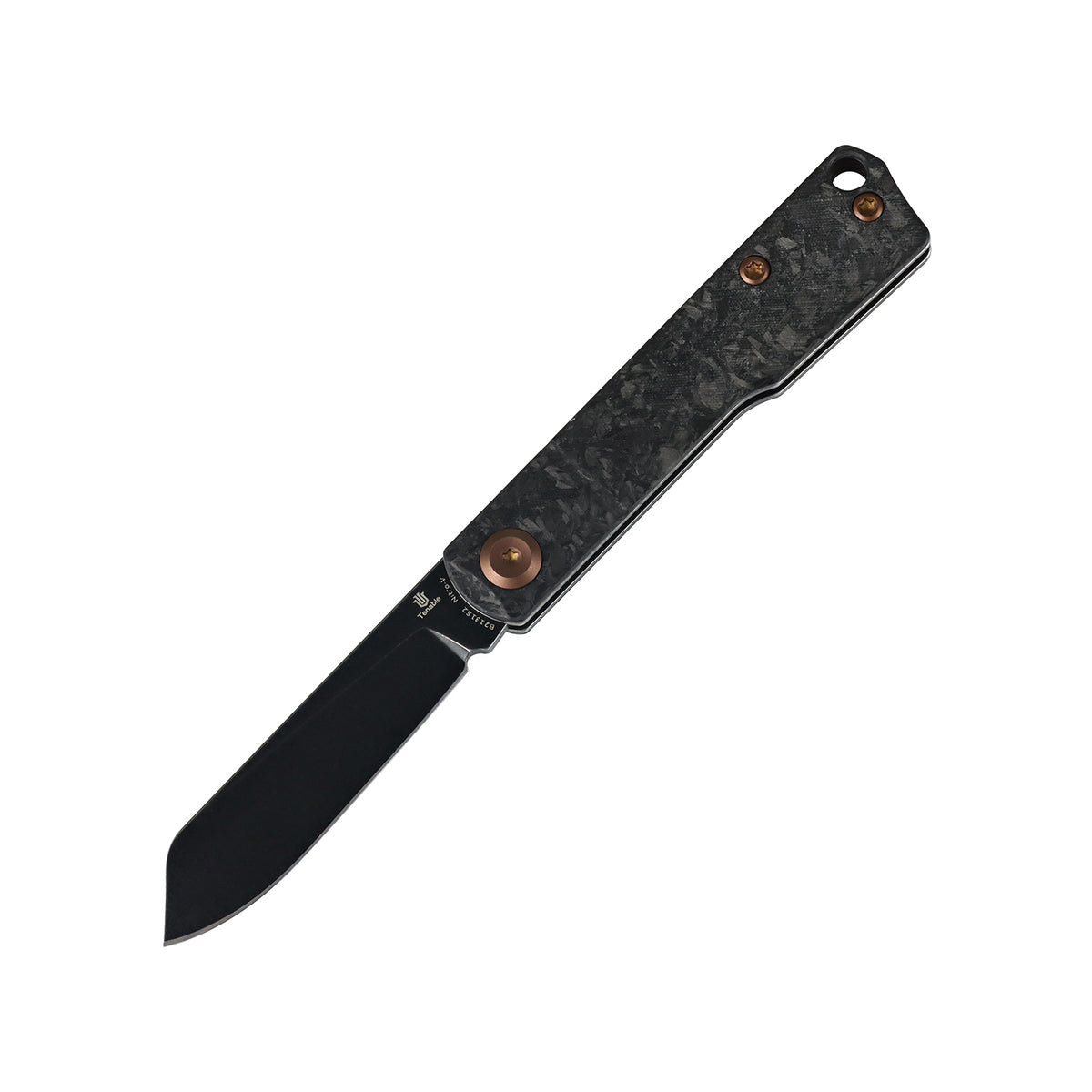 Tenable Riflestock Lock Back Folding knife | 2.34" Blackwash Nitro V Blade | Shred Carbon Fiber Handle | Nick Swan Knives Design - B2131S2
