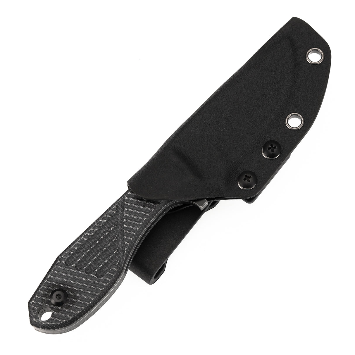 Tenable Tiny Dancer Fixed Blade – Black Micarta Handle – 3.17" Blackwash D2 Blade – JB Stout Design – G014A4