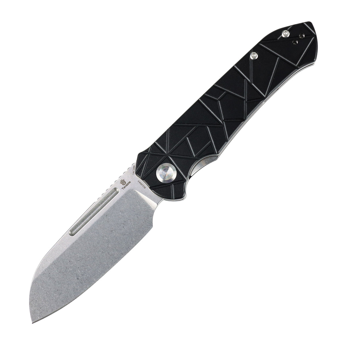 Tenable Rango Folding knife | 3.41" Stonewashed 14C28N Blade | Black Aluminum Handle | Steven Kastner Design - B1120A3