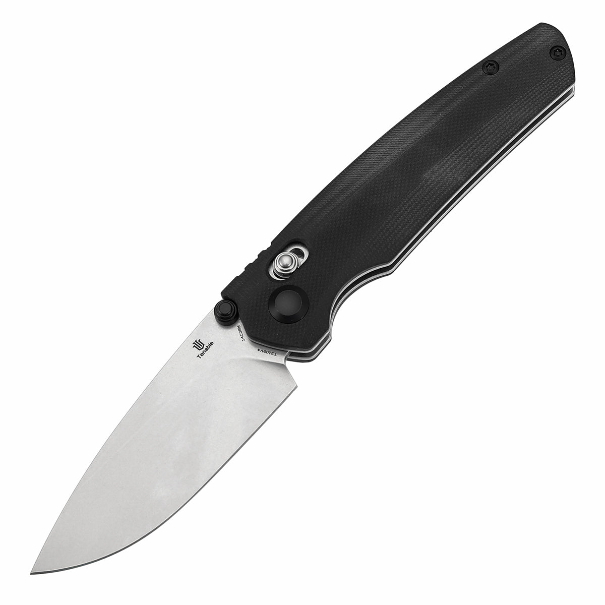 Tenable Raven Cross Bar Lock Folding Knife | 3.14" Stonewashed 14C28N Blade | Black G10 Handle | Black Bird Blades Design - T2109V4
