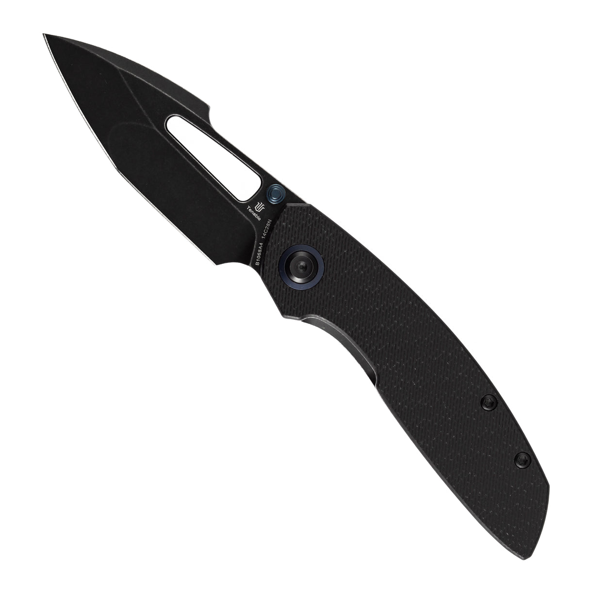 Tenable Link Folding Knife | 3.0" Blackwash 14C28N Blade | Black Micarta Handle| Triple Stripe Knives Design | B1068A4
