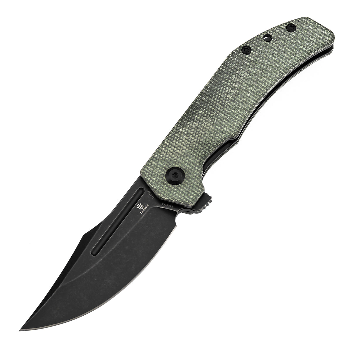 Tenable Orion Liner Lock | Green Micarta Handle | 3.07" Blackwashed 14C28N | JB Stout Design | B1089A3