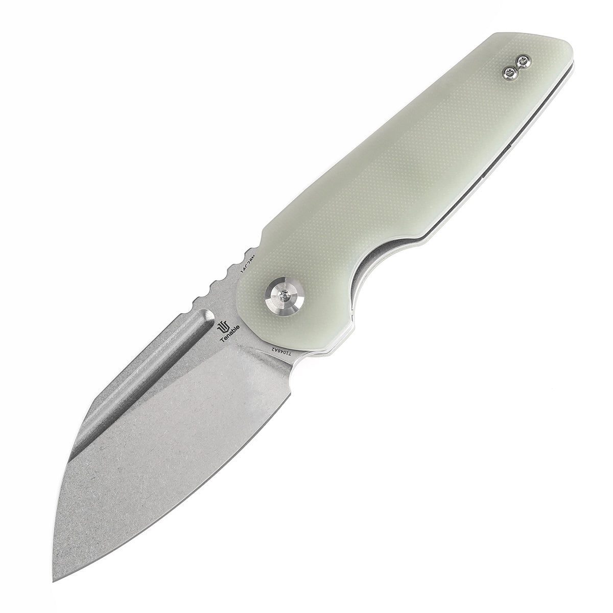 Tenable Rafe L Folding Knife Jade G10 Handle (3.19" Stonewashed 14C28N Blade) 4T5 Design--T1048A2