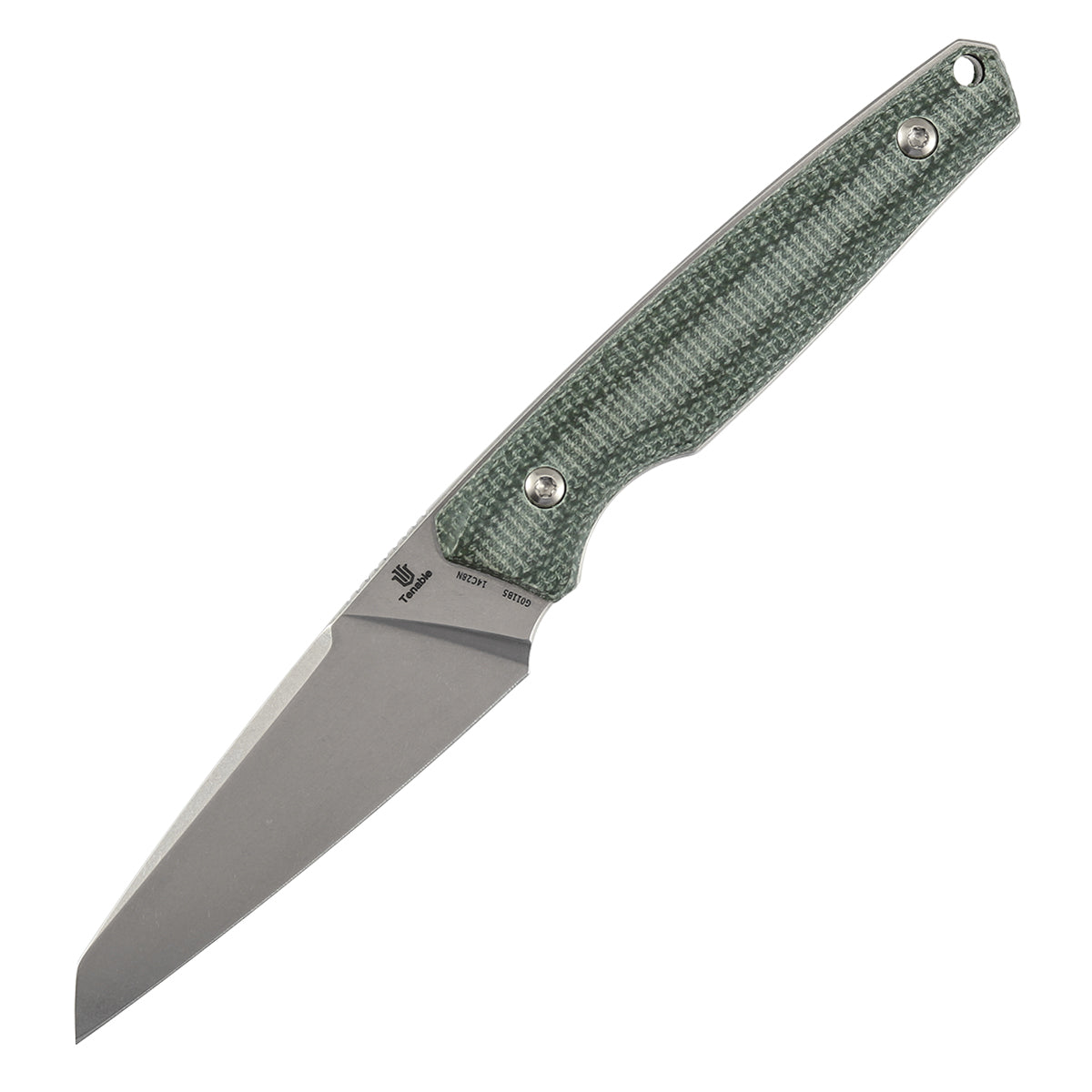 Parr Fixed Blade Knife - 3.12'' Stonewashed 14C28N Blade| Green Micarta Handle | Jonathan Styles - G011B5