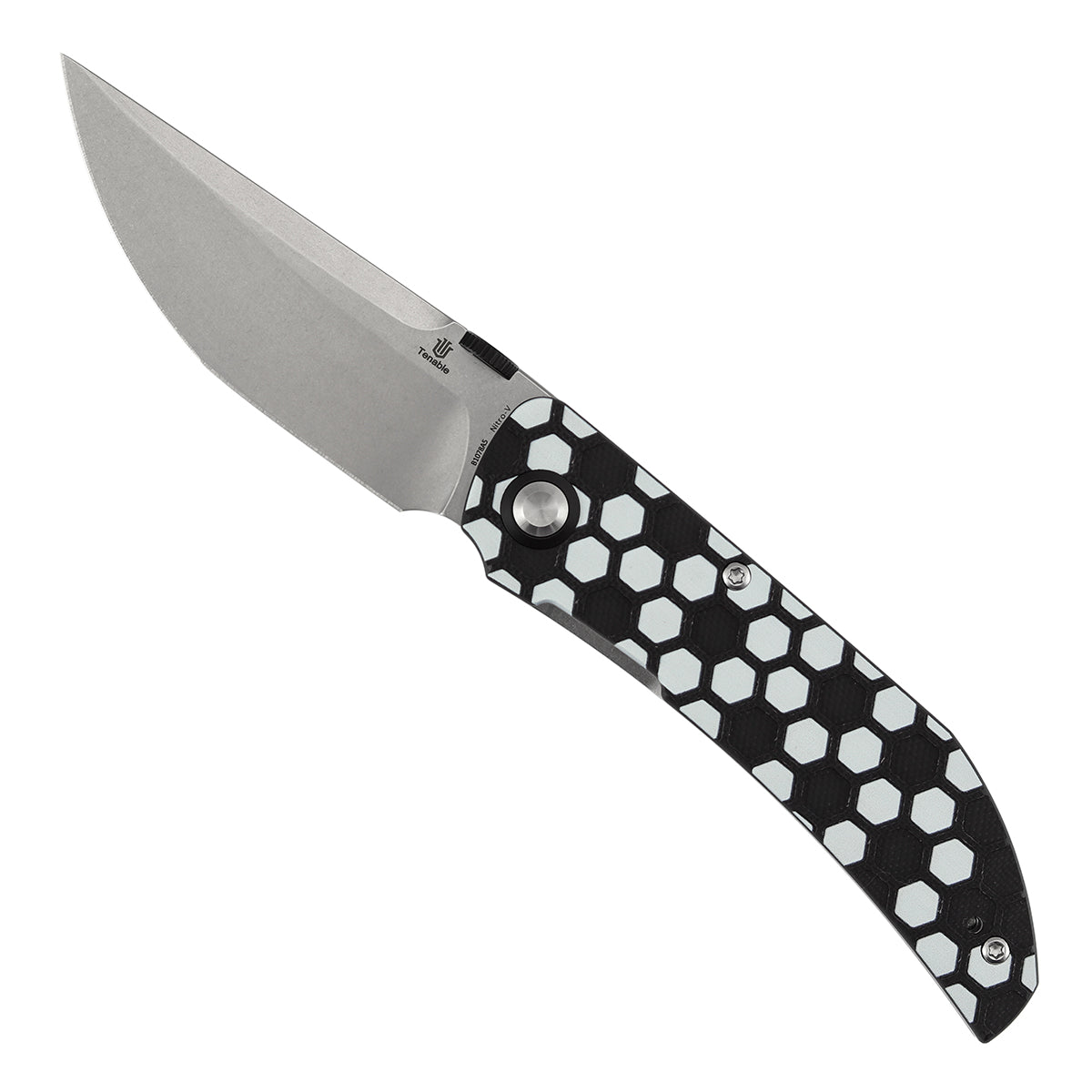 Tenable Exclusive Soccer-Themed Tarkin Folding Knife | 3.42" Nitro-V | Black & White G10 | Matthew Christensen Design | B1078A5