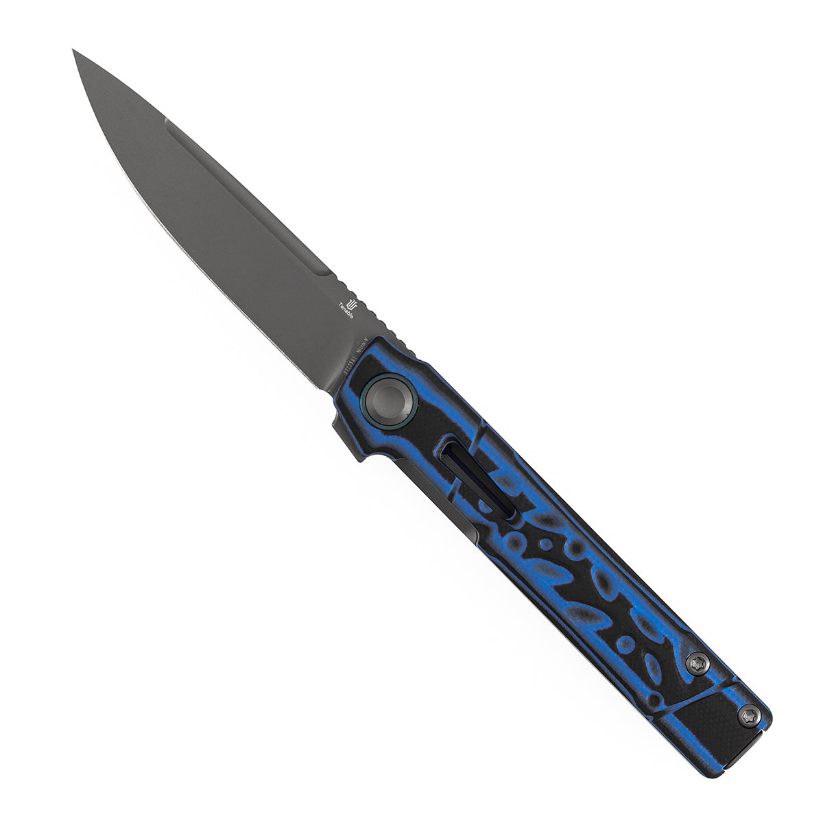 Tenable Kitpu Folding Knife | 2.9'' Gray TiCn Coated Nitro-V Blade | Blue & Black G10 Handle | Jonathan Styles Design - B2123A1