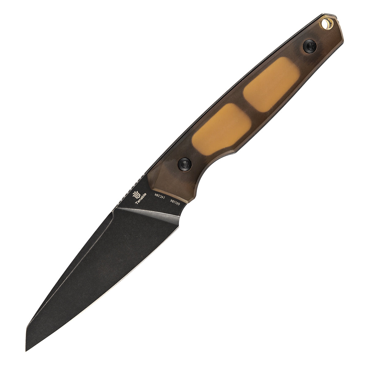 Parr Fixed Blade Knife - 3.12'' Blackwash 14C28N Blade | Amber PEI Handle | Jonathan Styles-G011B6