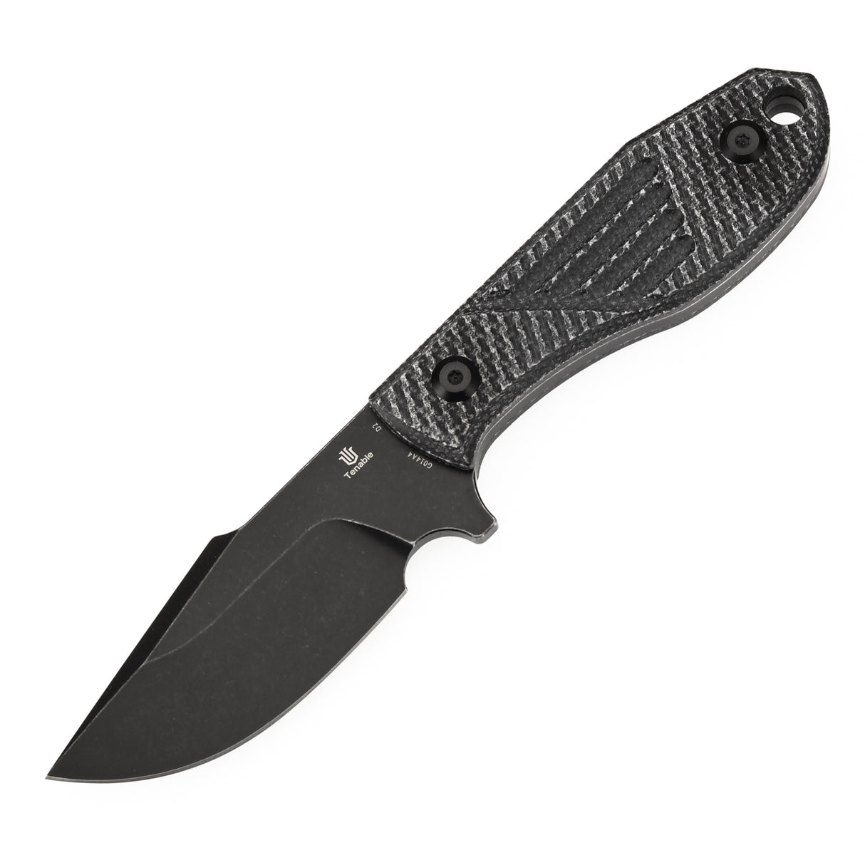 Tenable Tiny Dancer Fixed Blade – Black Micarta Handle – 3.17" Blackwash D2 Blade – JB Stout Design – G014A4