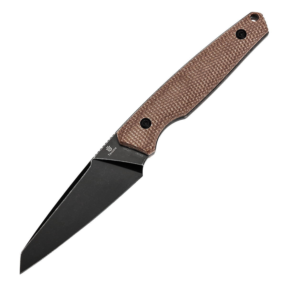 Tenable Outdoor Parr Fixed Blade Knife - Brown Micarta Handle - 3.12'' Blackwash 14C28N Blade - Jonathan Styles Design - G011B4