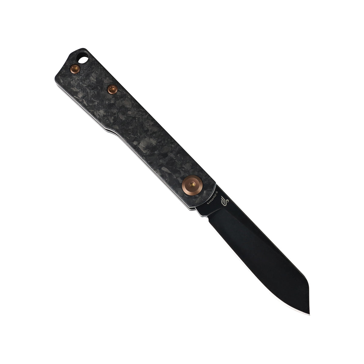 Tenable Riflestock Lock Back Folding knife | 2.34" Blackwash Nitro V Blade | Shred Carbon Fiber Handle | Nick Swan Knives Design - B2131S2