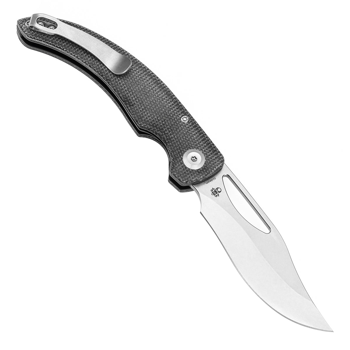 Tenable Gideon Folding Knife – 3.5" Stonewashed Nitro-V Blade – Black Micarta Handle – Dead Sober Design - T1119A1