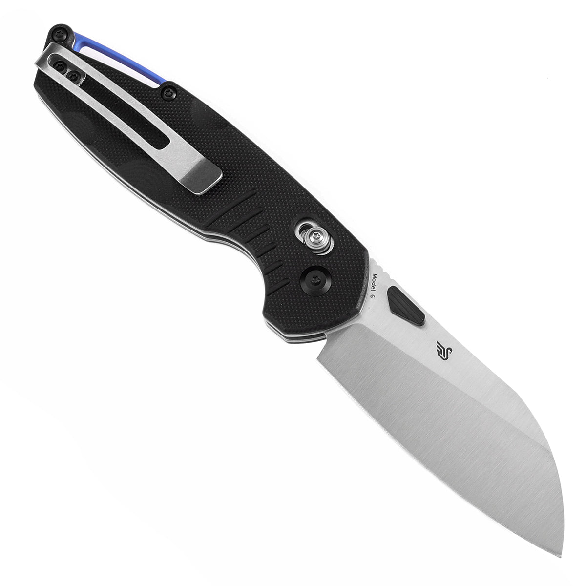 Tenable Model 6 Cross Bar Lock | Black G10 with Lines Handle | 3.1" Satin 14C28N Blade | Nick Swan Design--T1022V4