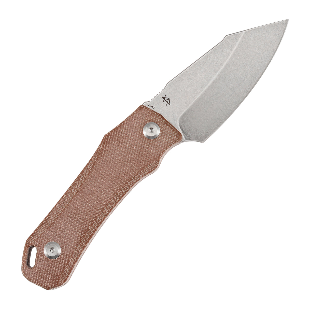 Tenable Loki Fixed Blade Knife |2.99" Stonewashed D2 Blade | Brown Micarta Handle | Steven Dunnuck Design | G1058A5