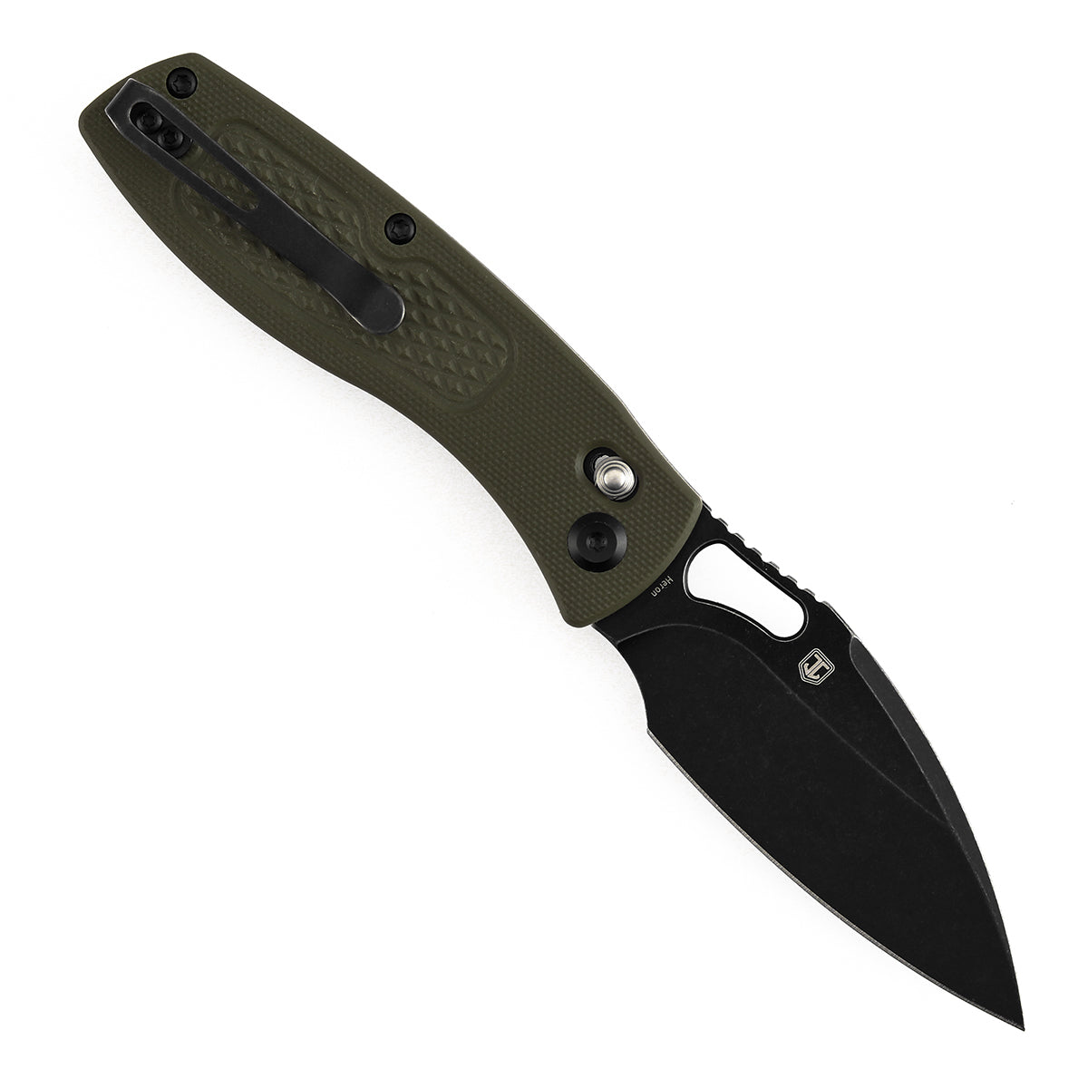 Pre Order | Heron Folding Knife - 3.13" Nitro V Blade| Olive Green G10 Handle with Diamond Pattern| Johan Jordaan - B2124V5