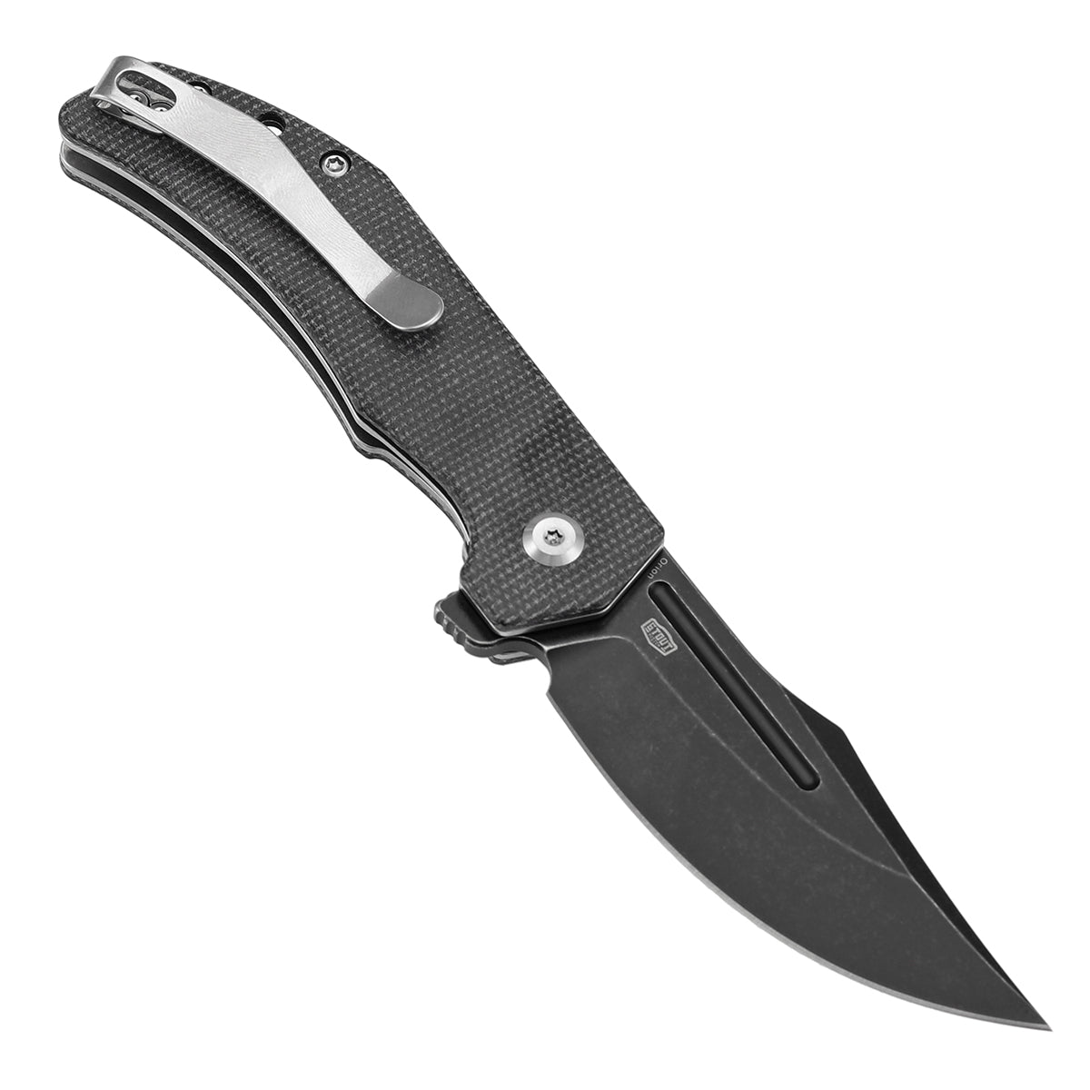 Tenable Orion Liner Lock | Black Micarta Handle | 3.07" Blackwashed 14C28N | JB Stout Design | B1089A4