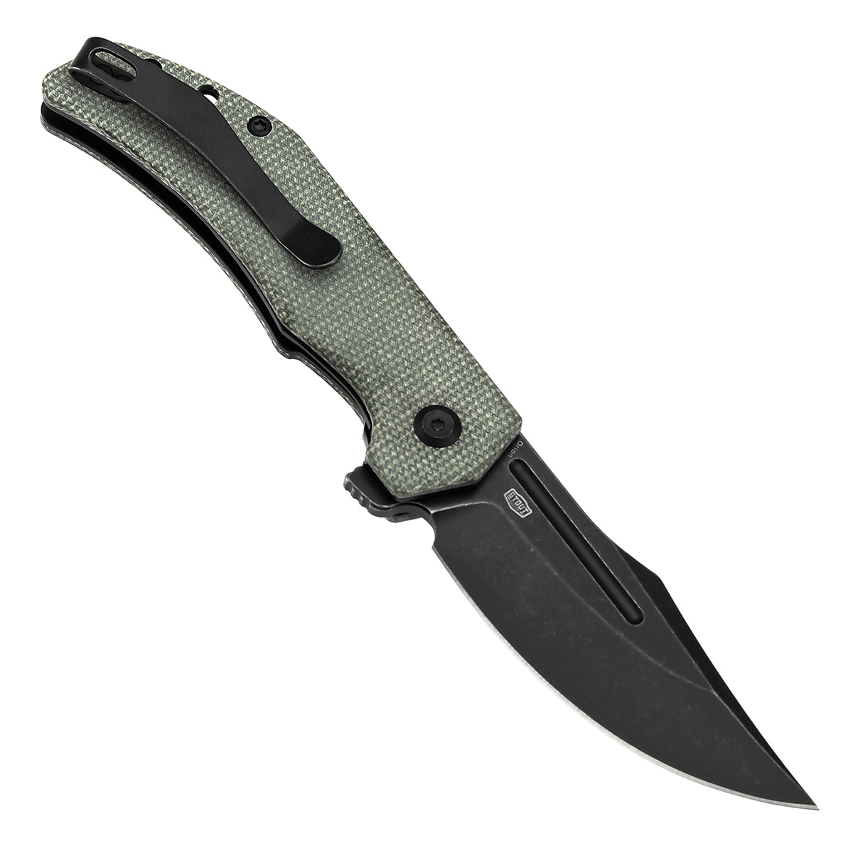 Tenable Orion Liner Lock | Green Micarta Handle | 3.07" Blackwashed 14C28N | JB Stout Design | B1089A3