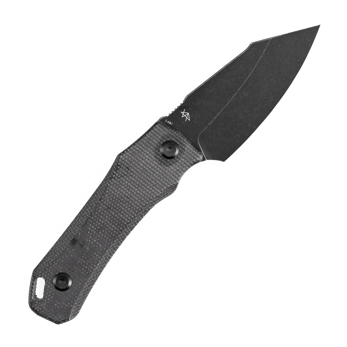 Tenable Loki Fixed Blade Knife |2.99" Blackwash D2 Blade | Black Micarta Handle | Steven Dunnuck Design | G1058A4
