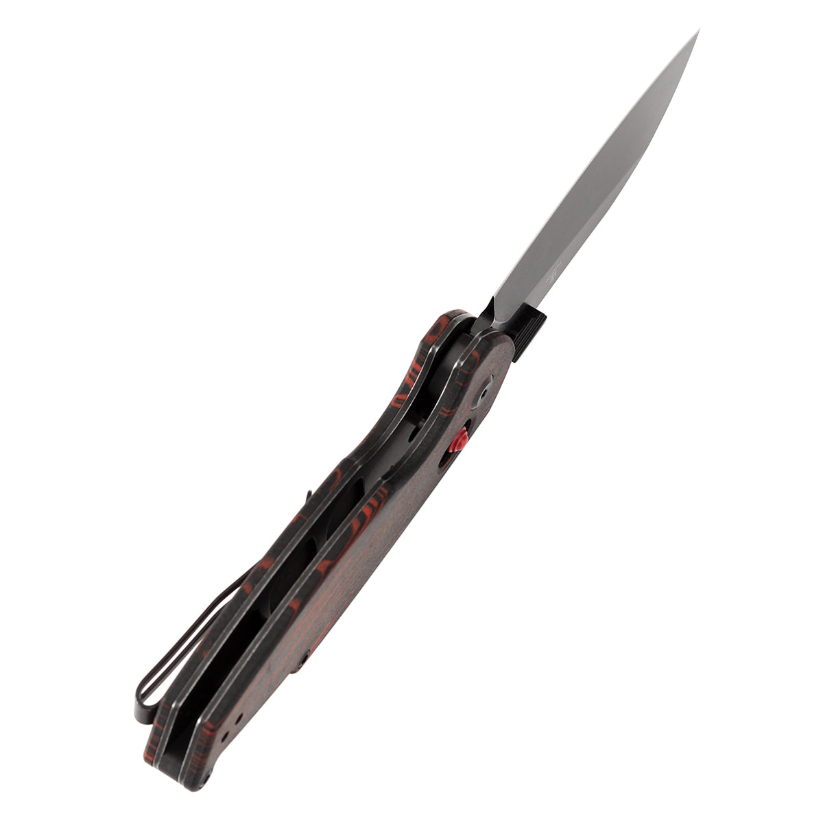 Tenable Model 6 Cross Bar Lock | Red & Black G-mascus Handle | 3.1" Blackwash 14C28N Blade | Nick Swan Design--T1022V7
