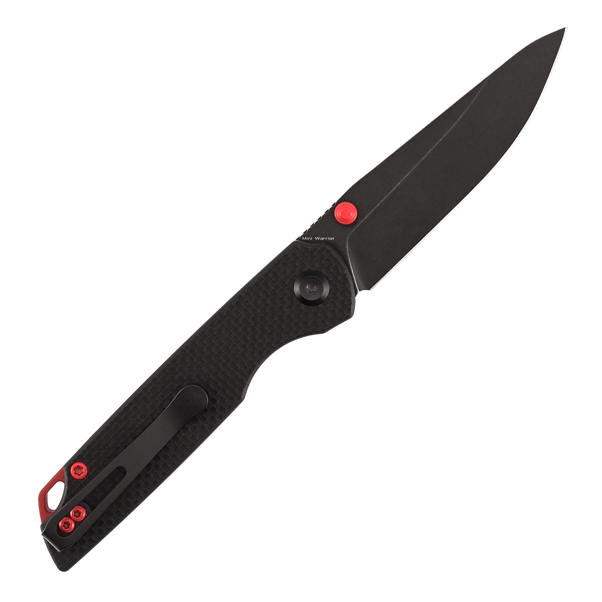 Tenable Mini Warrior Liner Lock Knife | 2.9" Blackwash Nitro-V Blade | Black G10 Handle | Kim Ning Design - B2005A1
