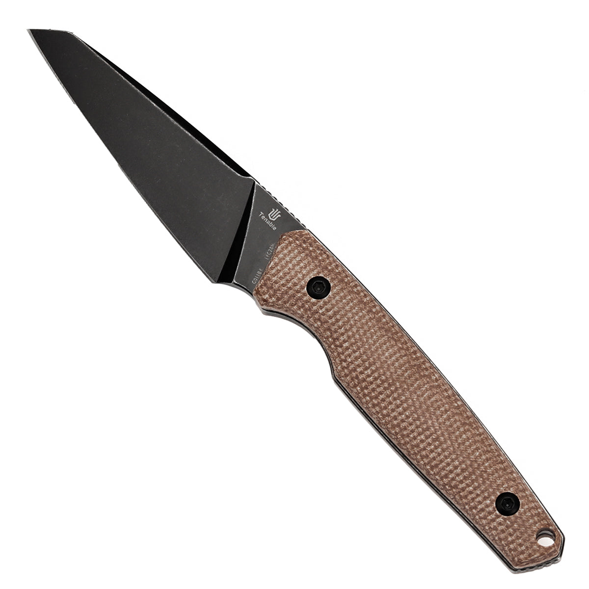 Tenable Outdoor Parr Fixed Blade Knife - Brown Micarta Handle - 3.12'' Blackwash 14C28N Blade - Jonathan Styles Design - G011B4