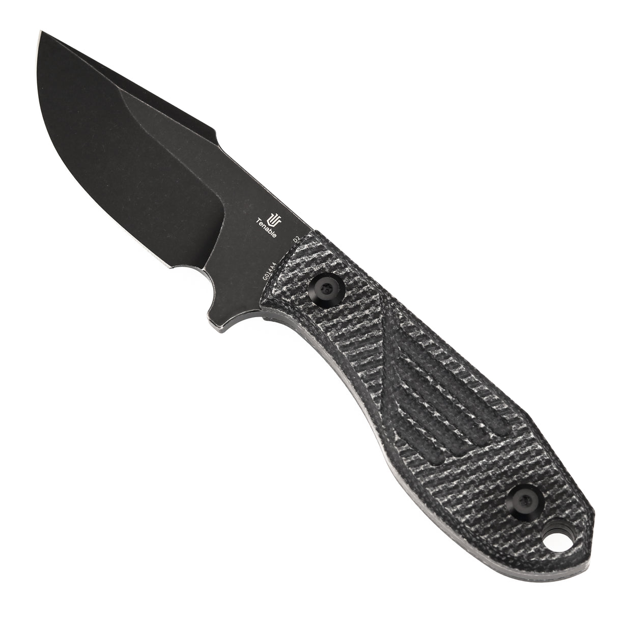Tenable Tiny Dancer Fixed Blade – Black Micarta Handle – 3.17" Blackwash D2 Blade – JB Stout Design – G014A4