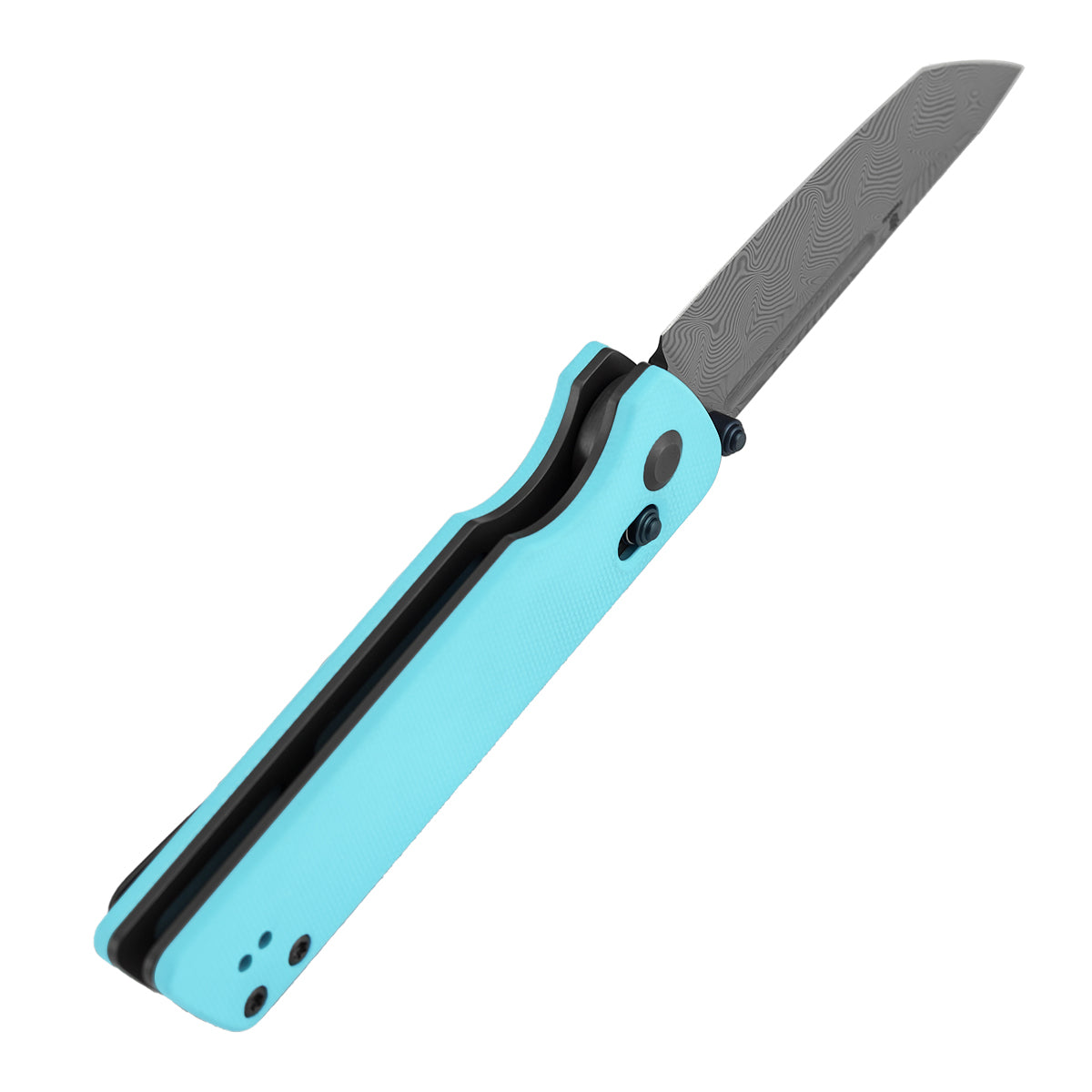 Tenable Anomaly Cross Bar Lock Knife | 3.14“ Damascus Blade | Blue G10 Handle | Pinkerton Knives Design | B2038V3