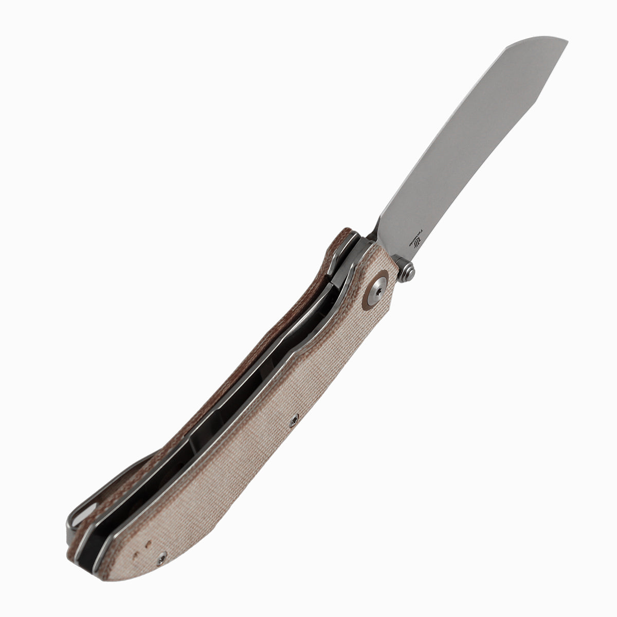 Tenable Tipper Folding Knife | 3.39'' Stonewashed Nitro V Blade | Brown Micarta Handle | Edgy Bladeworks Design | B1079A3