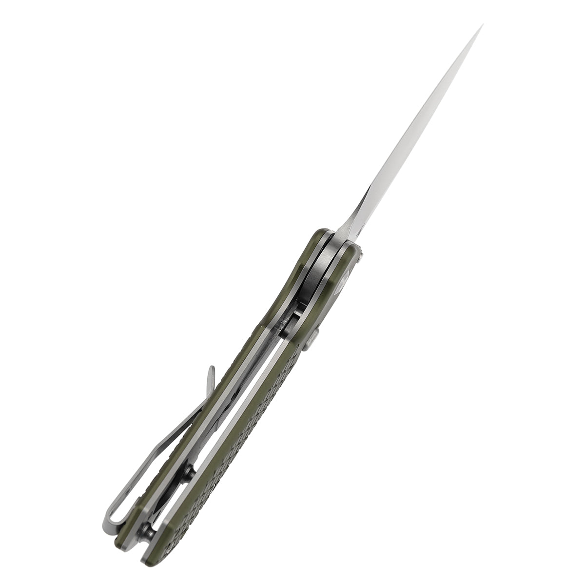 Tenable Fenrir Top Liner Lock Folding Knife| 3.4“ Stonewashed Nitro-V Blade | Green Anodized Aluminum with  Fishscale Texture Handle | Sparrow Knife Design | B1034H7