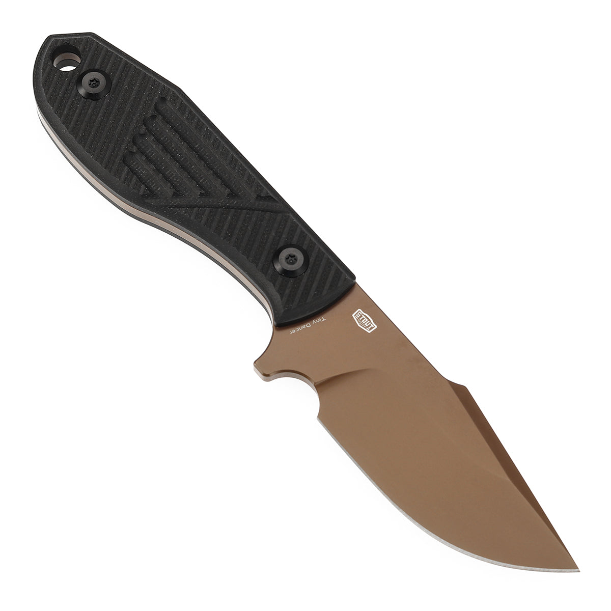 Tenable Tiny Dancer Fixed Blade – Black G10 Handle – 3.17" Rose Gold Coated D2 Blade – JB Stout Design – G014A1