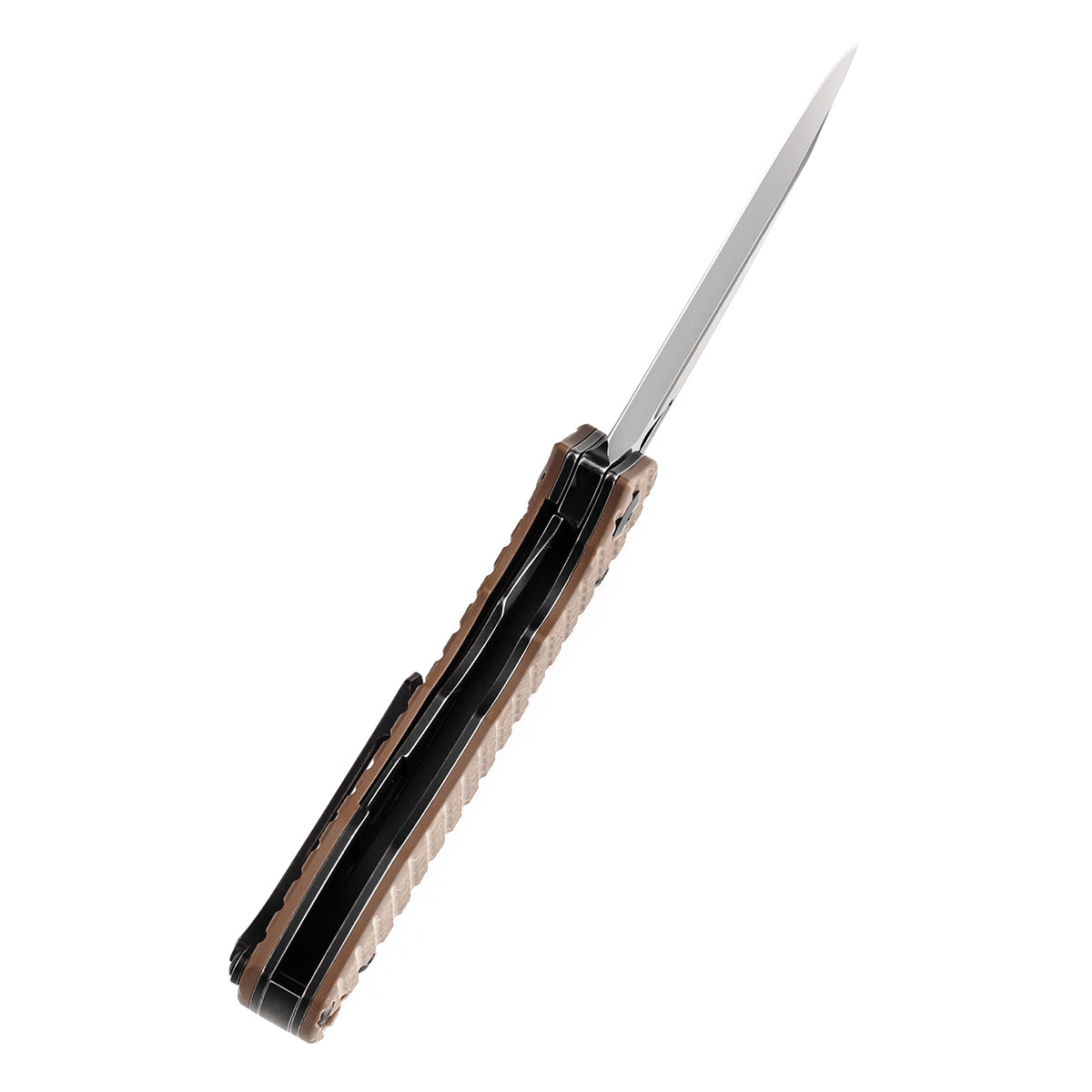 Pre-order: Ships on the Nov. 21st - Tenable Bömbur Folding Knife Brown G10 with Frag Pattern Handle (3.53'' Blackwash D2 Blade) Midgards Messer Design--T1054A2