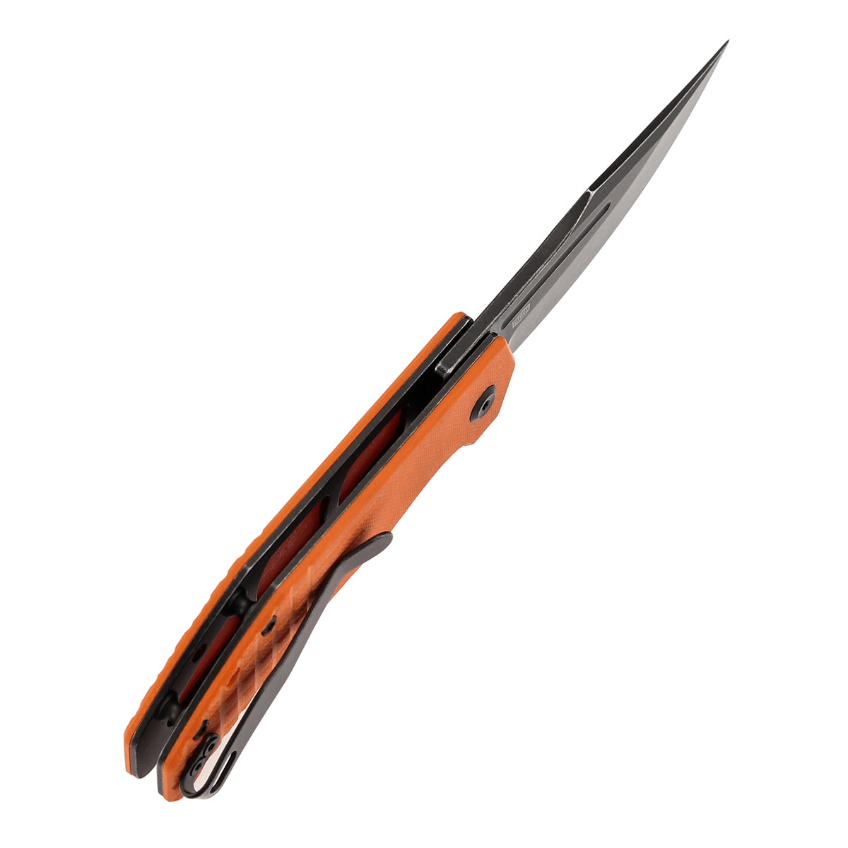 Tenable Orion Liner Lock | Orange G10 with Frag Pattern | 3.07" Blackwashed 14C28N | JB Stout Design | B1089A5