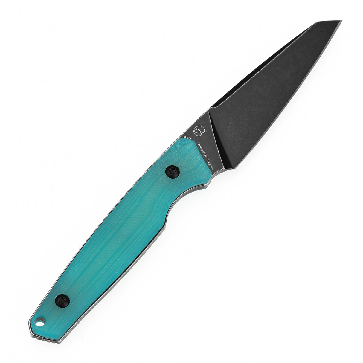 Tenable Parr Outdoor Fixed Blade Knife - Tiffany Blue G10 Handle - 3.12" Blackwash 14C28N Blade - Jonathan Styles Design - G011B3