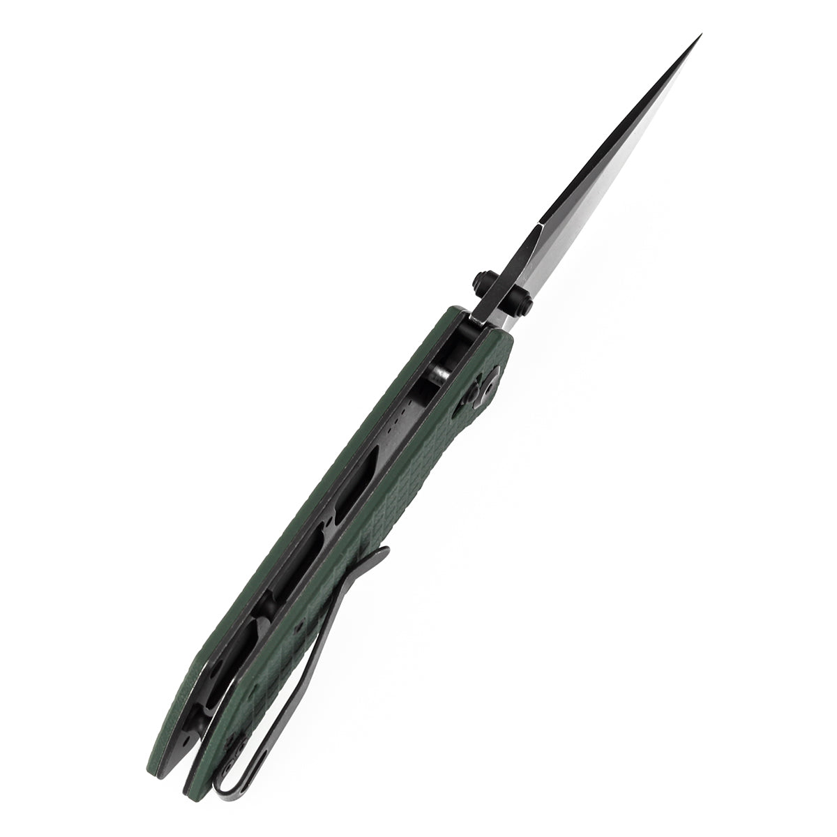 Tenable Fenrir Cross Bar Lock Folding Knife| Green G10 with Frag Pattern | 3.48" Blackwashed Nitro-V Blade | Sparrow Knife Design | T1034V12