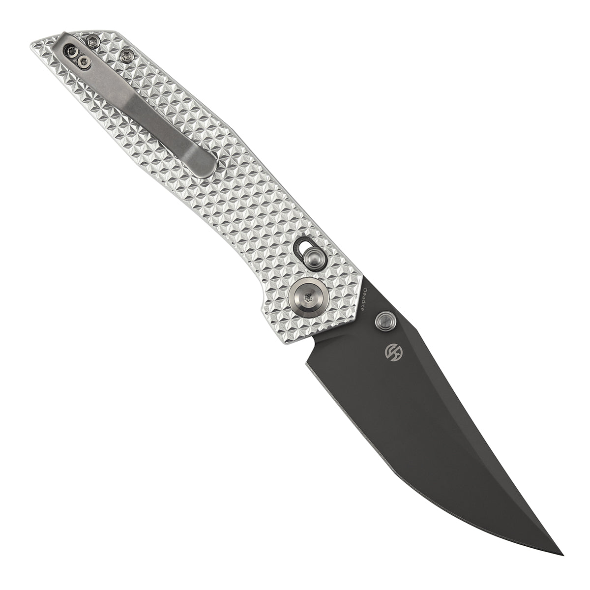 Tenable Deadite Cross Bar Lock Knife | 3.52" Gray TiCn Coated 14C28N Blade | Silver Aluminum Handle | TuffKnives Design - B1081V2