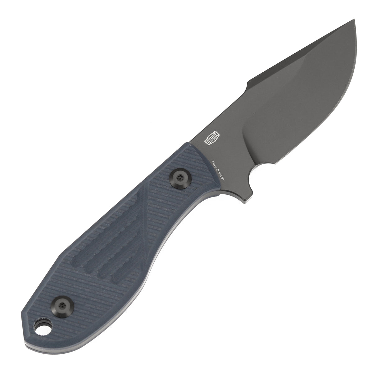 Tenable Tiny Dancer Fixed Blade – Light Gray G10 Handle – 3.17" Gray TiCn Coated D2 Blade – JB Stout Design – G014A3